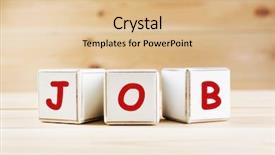  Presentation with job opportunity - Amazing slide set having job word spelled with wooden backdrop and a coral colored foreground