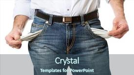  Presentation with empty - Amazing presentation theme having jobless - man showing his empty pockets backdrop and a ocean colored foreground