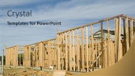  Presentation with under construction - Cool new slides with jobsite-with-house-under-construction backdrop and a light blue colored foreground
