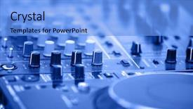  Presentation with agricutural equipment - Colorful PPT theme enhanced with disc jockey - dj's equipment background backdrop and a light blue colored foreground