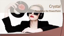  Presentation with vinyl - Slide set enhanced with jockeys - beautiful glamorous sensual disc jockey background and a lemonade colored foreground