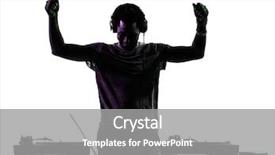  Presentation with silhouette of man worship - Cool new PPT theme with jockeys - one disc jockey man backdrop and a gray colored foreground
