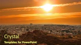  Presentation with metropolitan - Amazing PPT theme having jodhpur-also-blue-city backdrop and a tawny brown colored foreground