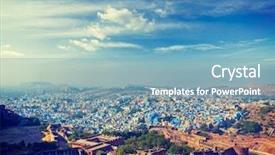  Presentation with jodhpur - Beautiful slide deck featuring blue-painted brahmin houses view backdrop and a light blue colored foreground