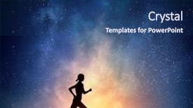  Presentation with night - Slides having jogger running at night mixed background and a ocean colored foreground