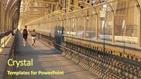  Presentation with sydney - PPT theme having joggers on sydney harhour bridge background and a  colored foreground