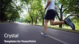  Presentation with professional tennis player athlete man - Beautiful presentation featuring jogging at morning on empty backdrop and a dark gray colored foreground