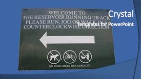  Presentation with starting line red running track - Cool new slide deck with jogging bike - central park reservoir running track backdrop and a  colored foreground