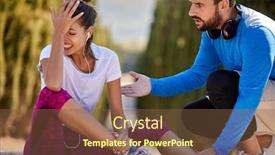  Presentation with woman runner - Slide deck featuring jogging-injury-young-woman-runner background and a tawny brown colored foreground