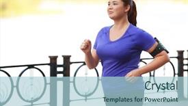  Presentation with weight loss - Beautiful slides featuring jogging near river weight loss backdrop and a light blue colored foreground