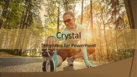  Presentation with runner - Cool new PPT layouts with jogging sunset - runner in action at autumn backdrop and a  colored foreground