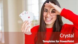  Presentation with young children playing - Presentation consisting of jogo - beautiful young woman gambling playing background and a crimson colored foreground