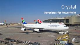  Presentation with airbus - Beautiful slides featuring johannesburg-april-18-airbus-a340 backdrop and a teal colored foreground
