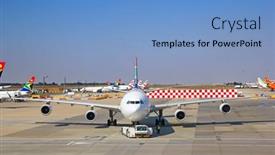  Presentation with airbus - Presentation theme consisting of johannesburg-april-18-airbus-a340 background and a light blue colored foreground