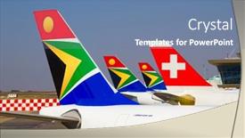  Presentation with airbus - PPT theme with johannesburg-april-18-airbus-a340 background and a teal colored foreground