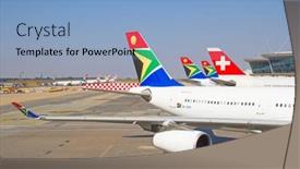  Presentation with airbus - PPT layouts featuring johannesburg-april-18-airbus-a340 background and a light blue colored foreground