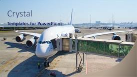  Presentation with airbus - Presentation theme featuring johannesburg-april-18-airbus-a380 background and a light blue colored foreground