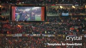  Presentation with soccer fans - Amazing PPT layouts having johannesburg-july-11-final backdrop and a tawny brown colored foreground