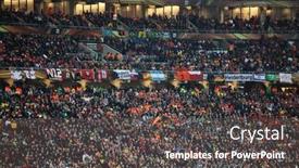  Presentation with soccer fans - Beautiful theme featuring johannesburg-july-11-final backdrop and a dark gray colored foreground
