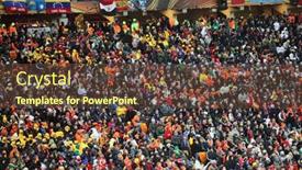  Presentation with soccer fans - Cool new presentation theme with johannesburg-july-11-final backdrop and a tawny brown colored foreground