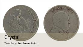  Presentation with white - Amazing presentation theme having john 5 - malawian 5 tambala coin isolated backdrop and a coral colored foreground