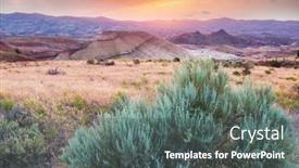  Presentation with beds - PPT theme consisting of john-day-fossil-beds-national background and a dark gray colored foreground