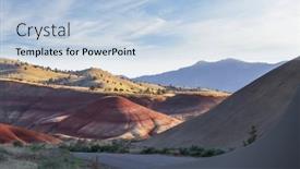  Presentation with fossil - Presentation theme with john-day-fossil-beds-national background and a light blue colored foreground