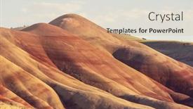  Presentation with beds - Presentation design having john-day-fossil-beds-national background and a coral colored foreground