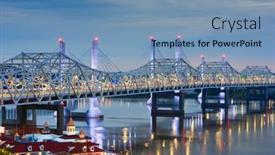  Presentation with abraham lincoln - Beautiful slide set featuring john-f-kennedy-bridge backdrop and a teal colored foreground