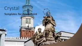  Presentation with town hall - Slide deck enhanced with john-of-nepomuk-monument background and a light blue colored foreground