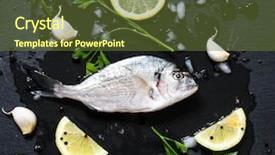  Presentation with fish - PPT layouts consisting of john wooden - fresh fish orata background and a tawny brown colored foreground