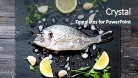  Presentation with rainbow over orad - Colorful slide deck enhanced with john wooden - fresh fish orata backdrop and a dark gray colored foreground