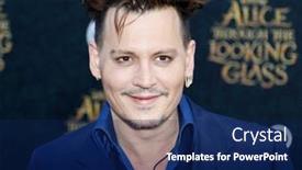  Presentation with theater - Colorful slide set enhanced with johnny-depp-at-the-los backdrop and a navy blue colored foreground