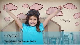  Presentation with pilot - Beautiful theme featuring joie - smiling girl pretending to be backdrop and a teal colored foreground