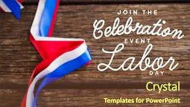  Presentation with red white blue - Beautiful presentation design featuring join celebratio event labor day backdrop and a tawny brown colored foreground