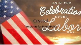  Presentation with digital image - Beautiful PPT theme featuring join celebratio event labor day backdrop and a coral colored foreground