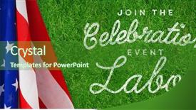  Presentation with digital image - Presentation design with join celebratio event labor day background and a forest green colored foreground