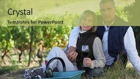  Presentation with vineyards - Amazing presentation design having join hands plant - couple of radiant wine-growers posing backdrop and a  colored foreground