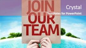  Presentation with dream - Audience pleasing presentation theme consisting of join our team card backdrop and a coral colored foreground