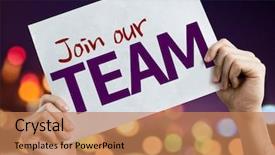  Presentation with night - Presentation theme featuring join our team placard background and a coral colored foreground