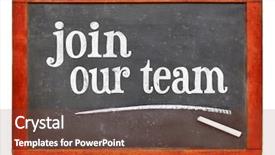  Presentation with slate - Presentation design having join our team sign - white background and a tawny brown colored foreground