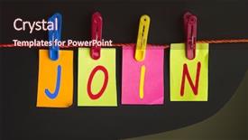  Presentation with laundry - Beautiful theme featuring join word on laundry hook backdrop and a  colored foreground