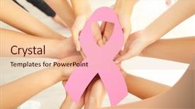  Presentation with breast cancer - Audience pleasing presentation design consisting of joined in circle holding breast backdrop and a lemonade colored foreground