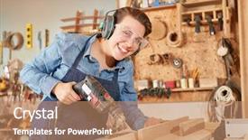  Presentation with joint venture hand together - Amazing slide set having joiner apprentice with hand drill backdrop and a coral colored foreground