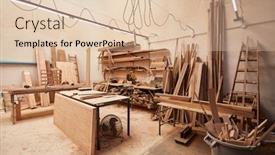  Presentation with wood joinery - Presentation theme enhanced with joinery or carpentry background and a lemonade colored foreground
