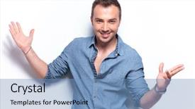  Presentation with gold man smile - Beautiful presentation theme featuring well as for the energy backdrop and a yellow colored foreground