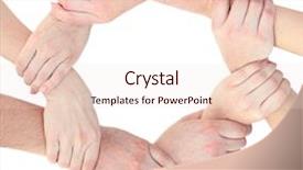  Presentation with circle - PPT layouts with joining hands in a circle background and a lemonade colored foreground