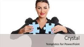  Presentation with puzzle pieces - Presentation theme with joining two jigsaw puzzle pieces background and a light gray colored foreground