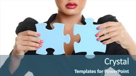  Presentation with joint venture crowdfunding money business - Audience pleasing slides consisting of joining two jigsaw puzzle pieces backdrop and a ocean colored foreground