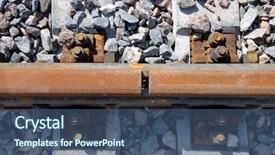  Presentation with transportation rail - Theme consisting of joint a rusty rail background and a ocean colored foreground